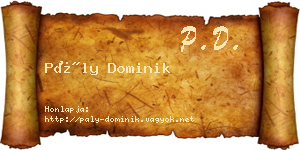 Pály Dominik névjegykártya